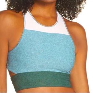 NWOT Outdoor Voices Tri-Tone Slashback Crop Top